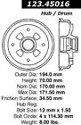 123.45016 Centric Parts Rear Brake Drum