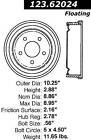 123.62024 Centric Parts Rear Brake Drum