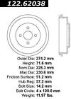 123.62038 Centric Parts Rear Brake Drum