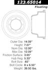 123.65014 Centric Parts Rear Brake Drum