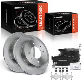 R-31242 A-premium 10.16 Inch 258mm Rear Soild Disc Brake Rotors Ceramic Pads Kit