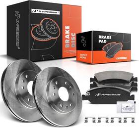 R-55097 A-premium 12.99 In 330mm Front Vented Disc Brake Rotors Ceramic Pads Kit