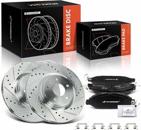 S-12142120 A-premium 12.60 Inch 320mm Front Drilled And Slotted Disc Brake Rotors