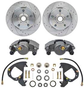 Pb10156 Abs Power Brake 1955-57 Full Size Front Disc Conversion Set With 10-3/4 Inch Drilled/slotted