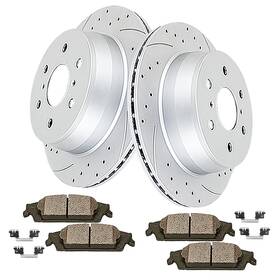 Hmbk20204 Acinoparts Rear Drilled And Slotted Brake Rotors W Ceramic Pads For Chevy Gmc 1500