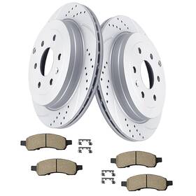 Hmbk55151 Acinoparts Rear Drilled And Slotted Brake Rotors W Ceramic Pads For Enclave Traverse