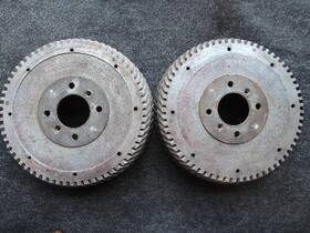 1365-53015 Alfa Romeo Giulietta Used Original Pair Of Front Finned Aluminum Brake Drums