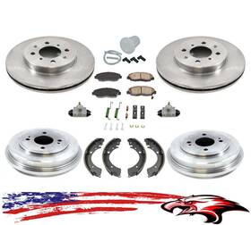 159528 Apm Front Brake Rotors Rear Drums With Bleeding Kit For Honda Civic 01-05