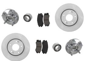 162542 Apm Ap Front Hub And Bearings Brake Pads Rotors For Hyundai Sonata 3.3l 06-10