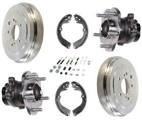 164278 Apm Ap Rear Brums Brakes And Wheel Hub Bearing Fit 15-18 Chevrolet City Express 6pc