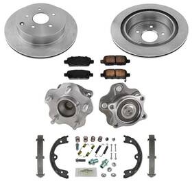 165336 Apm Rear Rotors Wheel Hubs Brake Pads Shoes Spring Kit For Nissan Quest 2004-2009 Ap