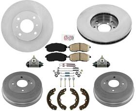 199686 Apm Front Rotors Ceramic Pads Drum Brake Shoes Springs Cylinders Fits Altima 93-98