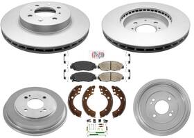 199695 Apm Performance Coated Brake Rotors Pads Drum Shoes Fits Honda Civic 2001-2005