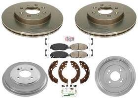 199696 Apm Performance Carbon Brake Rotors Pads Drum Shoes Fits Honda Civic 2001-2005