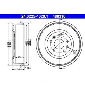 480310 Ate/premium One Brake Drum-original Fits 02-05 Land Rover Freelander
