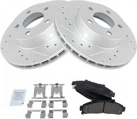 Bka12141 Branded Front Performance Brake Pad And Rotor Kit Pads Rotors Set