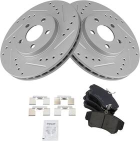 Bka20807 Branded Front Brake Pad And Rotor Kit Premium G-coated Performance Ceramic Slotted