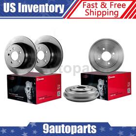 9ats250508205614 Brembo Front Brake Rotors Rear Drums 4pcs For 2009-2019 Toyota Corolla