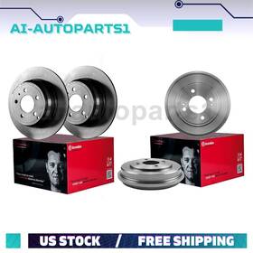 Aiat250910257061 Brembo For 2009-2019 Toyota Corolla 4pcs Front Rear Brake Drum Disc Rotor