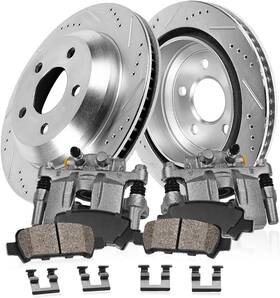 Ebyck00853 Callahan Brake Parts Rear Calipers And Drilled Slotted Disc Rotors