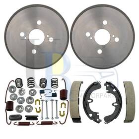Carszfz20250814-955 Carcraze 8 Rear Kit Brake Drums And Shoes Hardware For 1990 1991 Toyota Celica