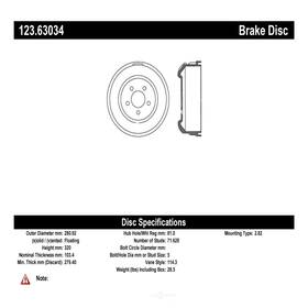 123.63034 Centric Parts Brake Drum-c-tek Standard