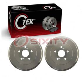 C591 Centric Parts 58-55 2 Pc Rear Brake Drums For 2009-2019 Toyota Corolla Braking Stopping Qs