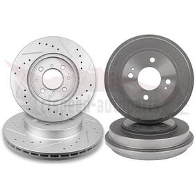 Cf835971sa01 Cfsa For 2001 02 03 04 2005 Honda Civic Front Drill Slot Brake Rotors And Drums