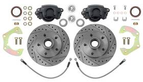 Tf500608 Classic Performance Products - Cpp 1955-57 Chevrolet Bel Air Front Disc Brake Set 11 Inch X-drilled And Slotted
