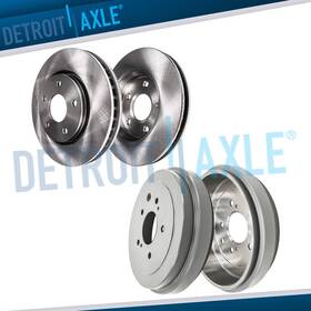 Detroit Axle 4r63208 Front Disc Brake Rotors Rear Drums For 1999 2000 2001 2002 2003 Ford Windstar