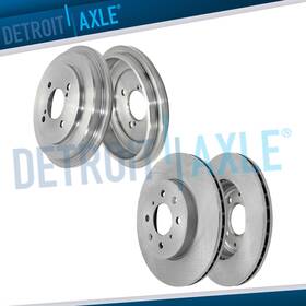 4r64062 Detroit Axle 4pc Front Disc Brake Rotors And Rear Drums Kit For 2015 - 2020 Honda Fit