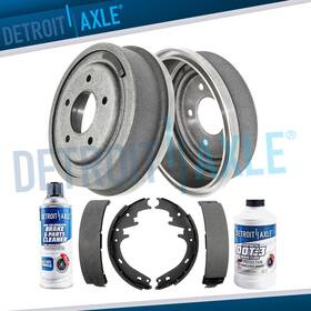 6pr472023 Detroit Axle 6pc Rear Brake Drums Shoes Kit For Ford F-150 Bronco E-150 Econoline Club Wagon