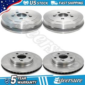 Stee251022129361 Durago Front Rear Brake Drum Disc Rotor For 2000-2001 Toyota Celica