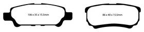 Dp41563r Ebc Yellowstuff Rear Brake Pads For Dodge Avenger And Caliber 2007-2011 Fits
