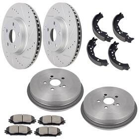 Ew835964a01 Ewaymotor Premium Ceramic Brake Pad Rotor Drum And Shoe Front Rear Kit For Toyota Corolla