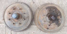 1d-1125-b Ford 1951 1952 Truck F2 F3 Front Brake Drums Hubs Original Pair Merc 8 Lug 48-50