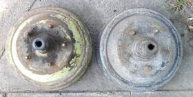21a-1115 Ford 1940 1941 1942 1946 Rear Brake Drums Hubs Original Pair 1947 1948
