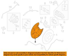 Av6z2c028a Ford Oem 12-18 C-max Rear Suspension Brake Components-backing Plate