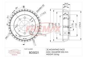 Bd5021 Fremax Brake Drum