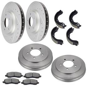 Hq835963a01 Hqas-accessories Front Drill Slot Brake Rotors Ceramic Pads Fits 2007 2008 2009 Chrysler Sebring