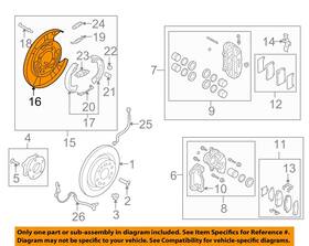 582522m700 Hyundai Oem Genesis Coupe Rear Brake-backing Plate Splash Dust Shield