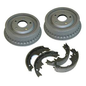 Wdn1950s Inline Tube Rear Drum And Riveted Shoes Finned Cast For Axle 9-1/2 Inch Brakes 1964-85 Gm