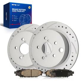 6400dbk45n7us Kax Rear Drilled Slotted Brake Rotors And Ceramic Pads Kit For Subaru Forester