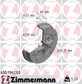 600.1962.00 Lordco Parts-zimmermann Brake Drum
