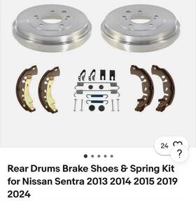 160157 Mac Auto Parts Rear Drums Brake Shoes And Spring Kit For Nissan Sentra 2013 2014 2015 2019 2024