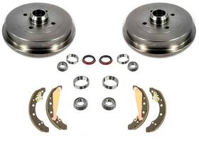 25211 Mac Auto Parts Rear Brake Drums Bearings Seals Shoes 9pc Kit For Volkswagen Cabrio 95-01