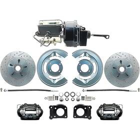 Fm110888 Mbm Brakes 1964-66 Mustang Front Power Disc Brake Conversion Kit Features Black Calipers