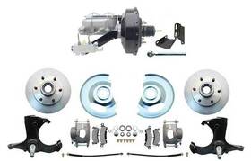 Pb1095 Mbm Brakes 1963-66 Gm Truck 6-lug Front Power Disc Brake Conversion With 9 Inch Booster &