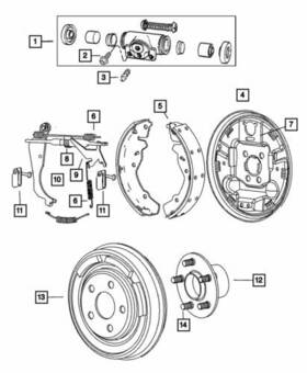 5191306aa Mopar Genuine 2007-2017 Chrysler Sebring Rear Brake Drum Shoe Kit