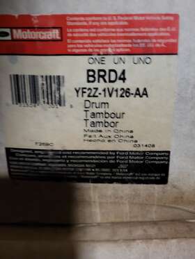 Brd-4 Motorcraft Brake Drum Rear Fits 95-03 Ford Windstar